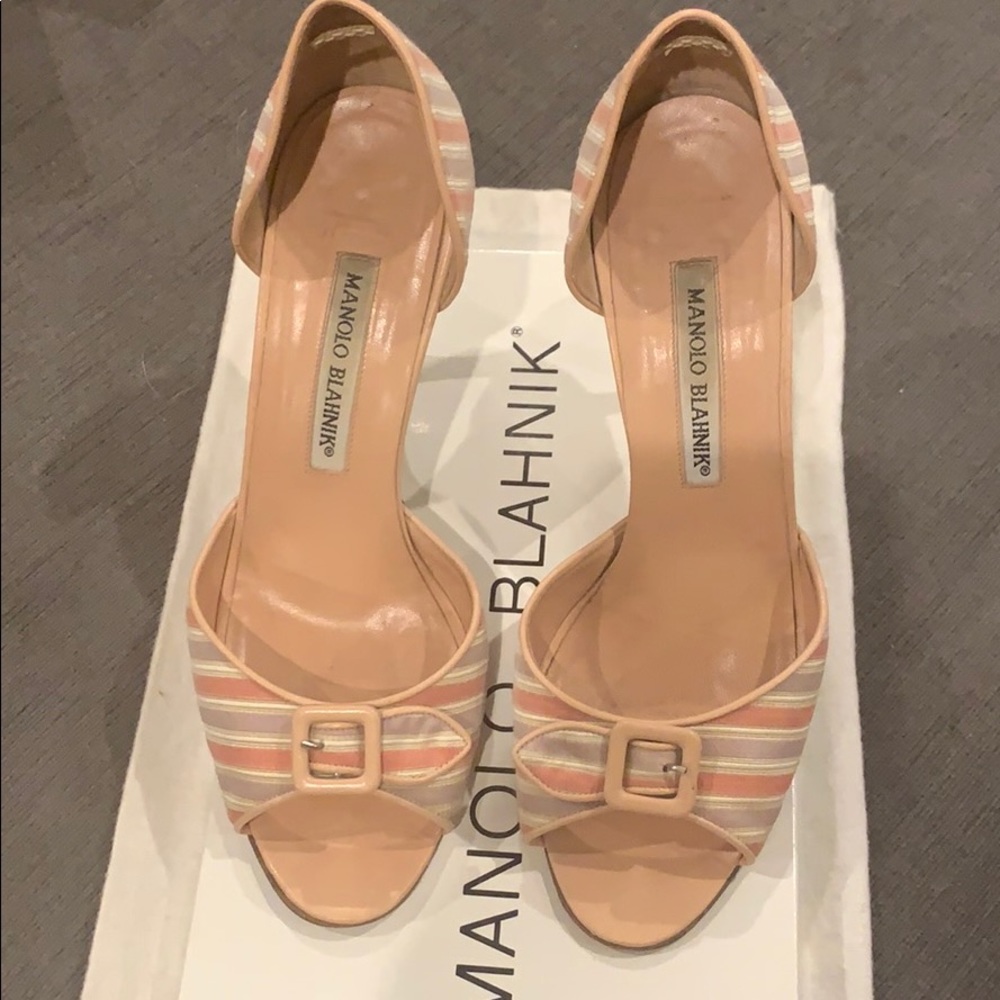 Manolo Blahnik Peep Toe D’Orsay Heel